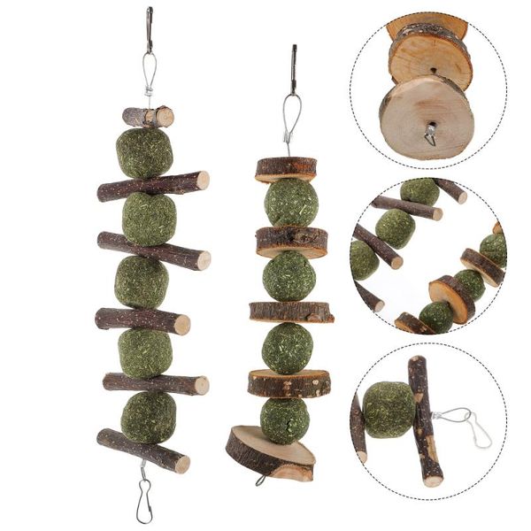 

small animal supplies 2 pcs wooden pet toys chewing playthings molar