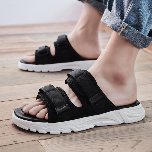 

slippers 2021 summer eva massage fashion sandals beach men gladiator flip flops casual solid breathable sandalias hombre, Black