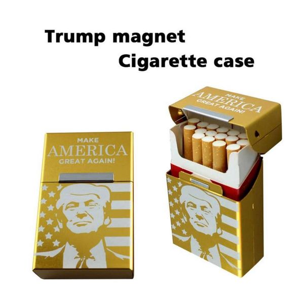 

trump cigarette case aluminum box pocket storage gift car ornaments aouvenir interior decorations