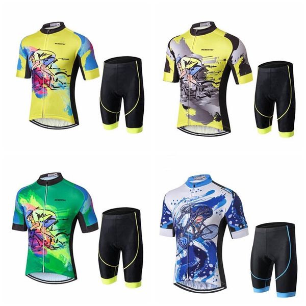 

racing sets weimostar cycling clothing men suit summer bicycle ropa ciclismo hombre mtb bike jerseys maillot set, Black;blue