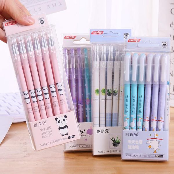 

pcs/lot cartoon panda duck cactus gel pen cute 0.38mm black ink neutral school writing supplies promotional gift pens