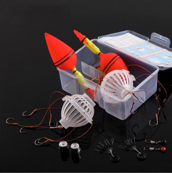 

2pcs/set carp grass chub float bobber sea monster with six strong explosion fishhooks sinker pin 8#-14# fishing hooks