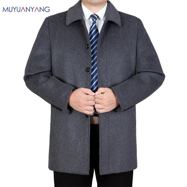 

men's wool & blends mu yuan yang 2021 autumn winter mens jackets and coats male outerwear plus size 4xl 5xl 6xl 7xl thick smart casual, Black