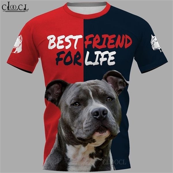 

hx amstaff friend for life t-shirt men streetwear 3d print harajuku short sleeve casual pullover drop 210716, White;black