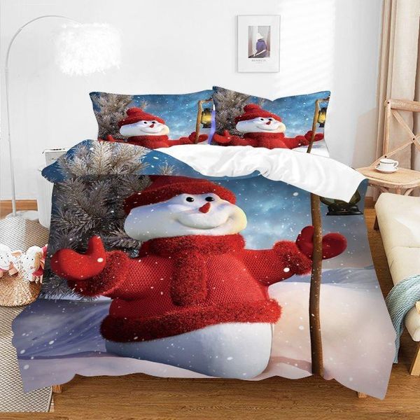 

bedding sets christmas decoration santa snowman bed cover set duvet with pillowcases bedclothes comforter home decor 61146