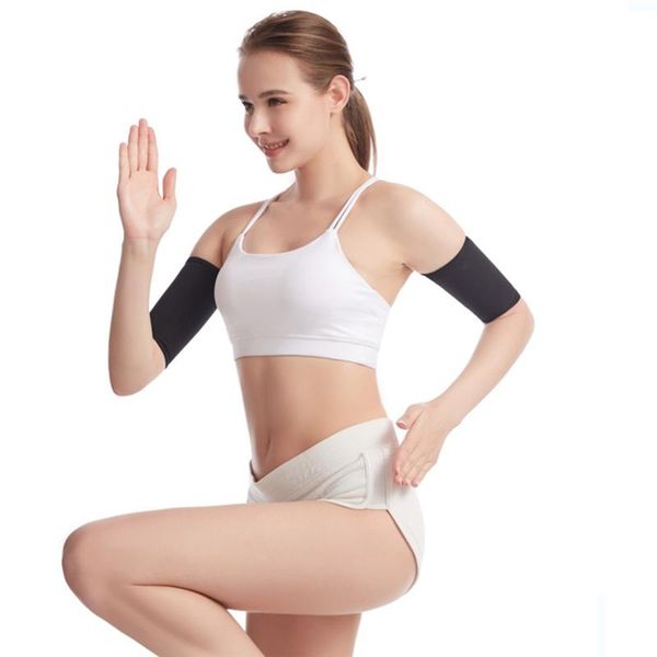 

elbow & knee pads performance sleeves ladies body sculpting arm cover yoga exercise fitness slimming sweat clothes belt protector, Black;gray