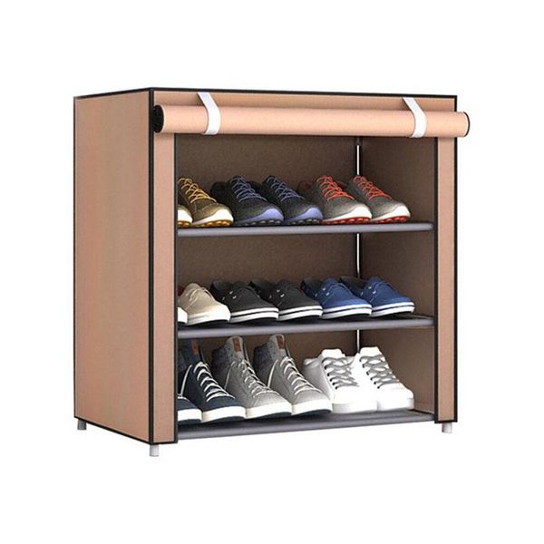 

hooks & rails simple multilayer shoe rack nonwoven storage closet home dorm entryway space-saving stand holder cabinet with zipper