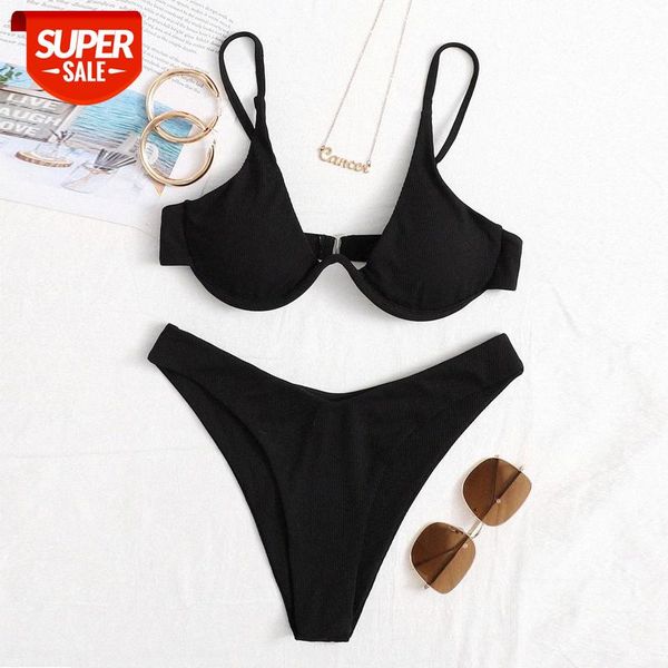 

bathing suits women's solid color split bikini swimsuit #yy1z, White;black