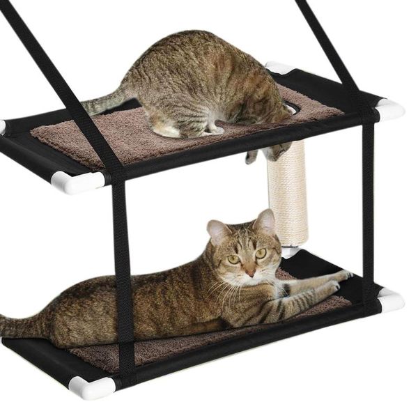 

cat beds & furniture double stack window perch hammock window-mounted bed, suction cup hanging pet bunk bed