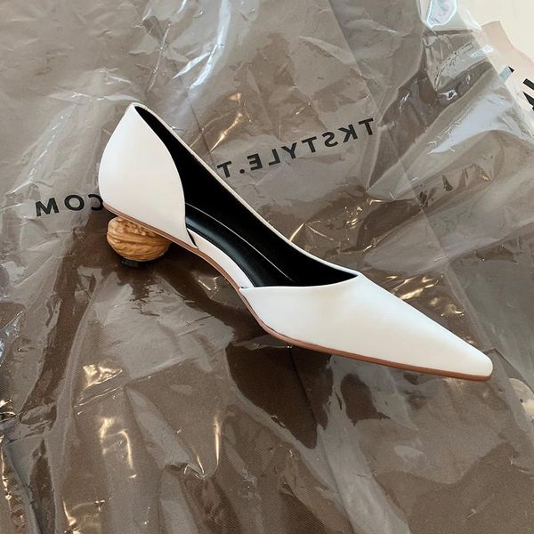 

dress shoes 2021 arrival pointed toe genuien leather for women black white korean concise solid design