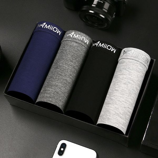 

cat man men's underwear flat angle juvenile copper fiber high grade breathable large antibacterial four corner, Black;white