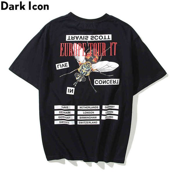 

hip hop music t-shirt men round neck oversized tshirt for man rap rock men's tee shirts 210603, White;black