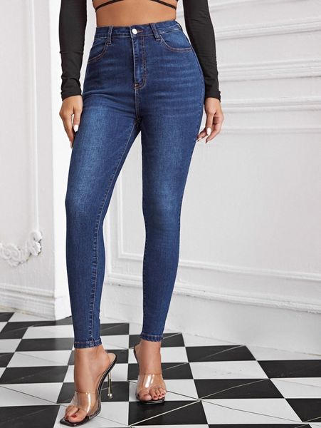 

high waisted skinny jeans 79i8#, Blue
