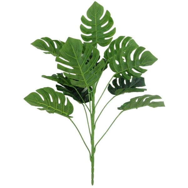 

decorative flowers & wreaths 12 heads green artificial monstera leaves plant wedding party table home decor