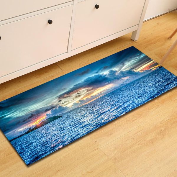 

flannel 3d printing carpet kitchen sofa wardrobe shoe cabinet strip floor mat non-slip water absorbent doormat carpets