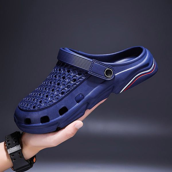 

mens womens sports trainers size hole sandals shoes trend casual summer 2021 beach dual-use outdoor men's baotou sandal and slippers co, Black