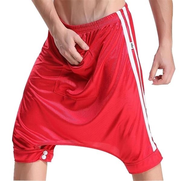 Neue Herren-Haus-Fünf-Punkt-Hosen Mode Hip Hop Open Crotch Shorts Nachtclub Bühnentanz Metrosexual Coole Shorts 210324