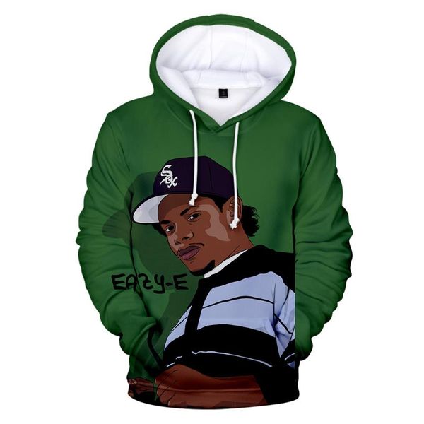 

men's hoodies & sweatshirts rapper eazy-e fashion character 3d print hoodie hip hop streetwear harajuku pullovers boys, Black