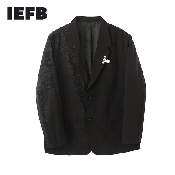 IEFB abbigliamento da uomo nero drago cinese printted vestito moda primavera cappotto personalizzato da uomo blazer vintage 9Y3295 210524