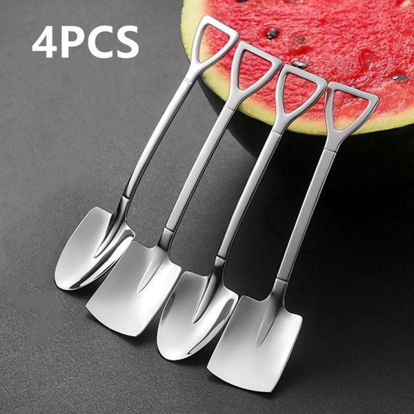 

coffee spoon cutlery set stainless steel retro iron shovel ice cream scoop creative tea-spoon fashion tableware spoons