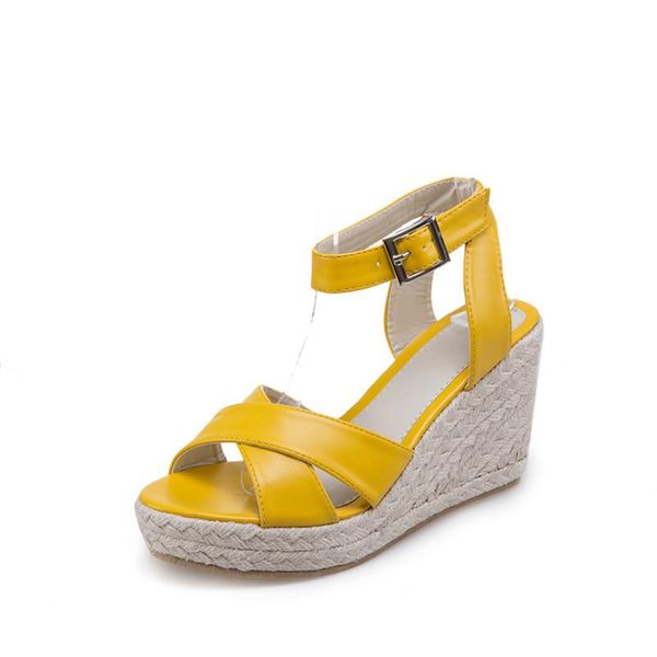 

dress shoes platform sandals women soft leather heel yellow white, Black