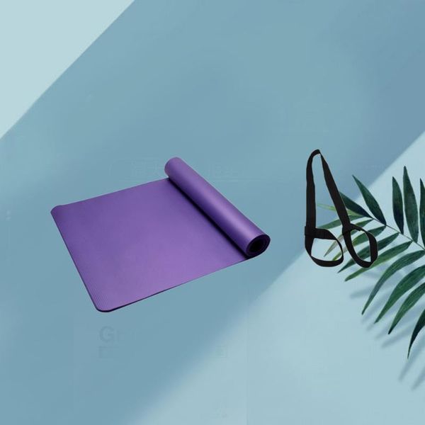 

183x61x1.5cm yoga knee pad fitness elbow cushion seat floor mat nbr with bandage strap (purple) mats