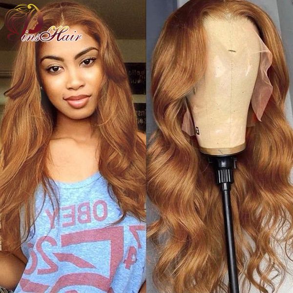 

26inch brazilian human hair wigs ginger blonde body wave lace front wigs for women highlight wig human hair ombre lace front wig remy, Black
