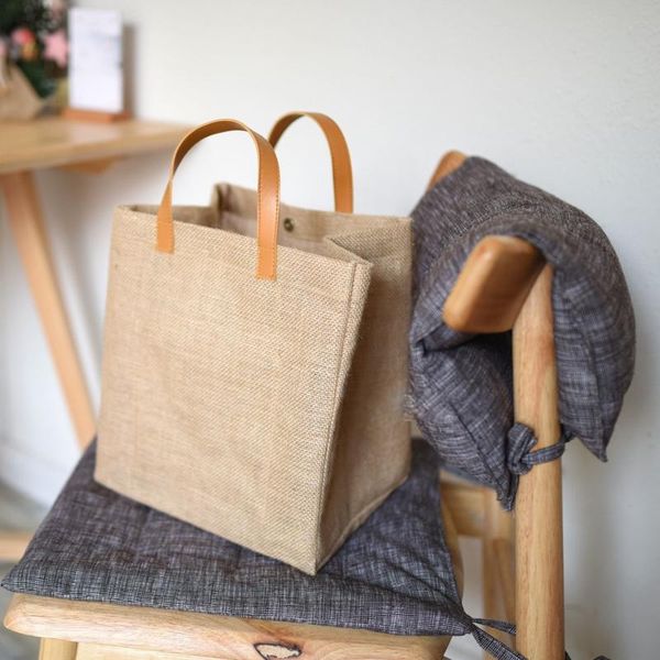 

storage bags jute shopping bag large capacity rectangular flower vase vegetable fruit container multifunctional high quality