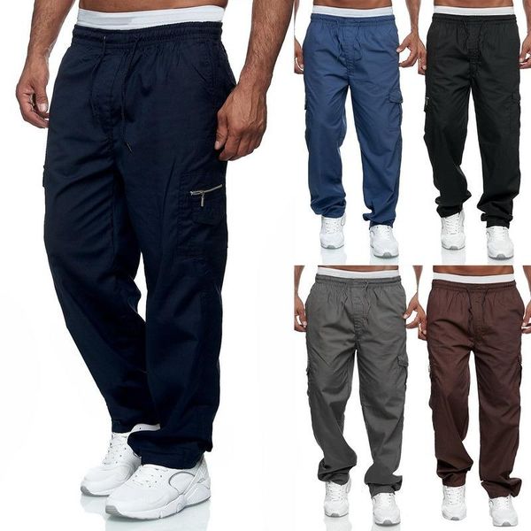 

men's pants cargo trousers for men 2021 clothing sports military style, Black