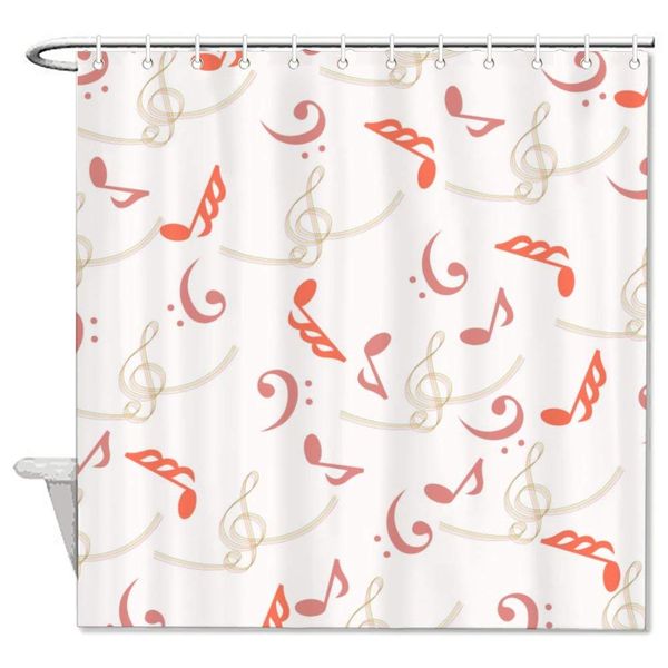 

clip art design music notes waterproof shower curtains for bathtub shower novelty fabric bathroom liner decorative polyester