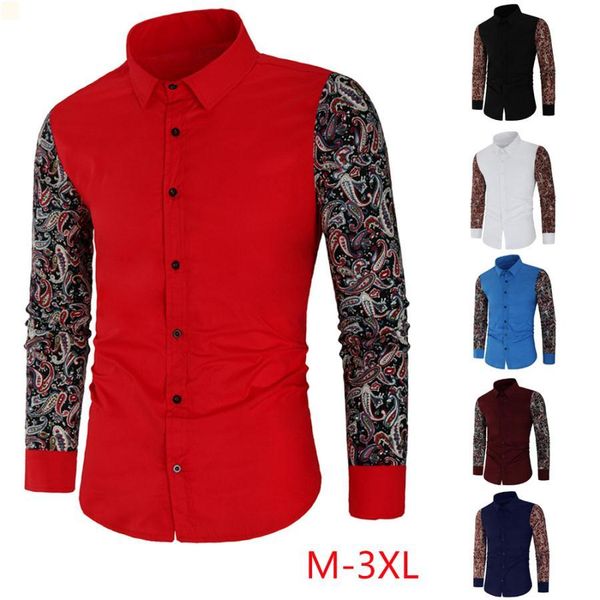 

2021 crop button up luxurys dress man men clothing long sleeves camisas de hombre collared cardigan simplicity vintage clothes summer 8k242, White;black