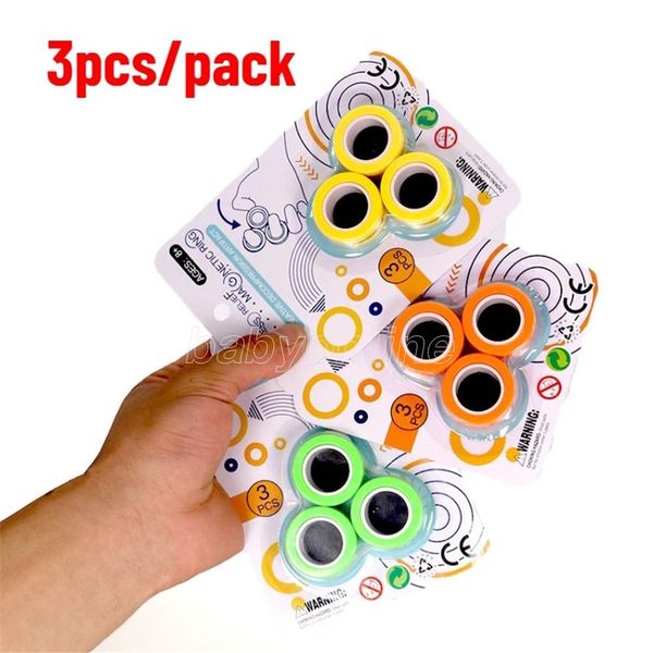 

anti-stress finger magnetic rings kids decompression fingertip toys magic ring props tool for autism anxiety relief focus