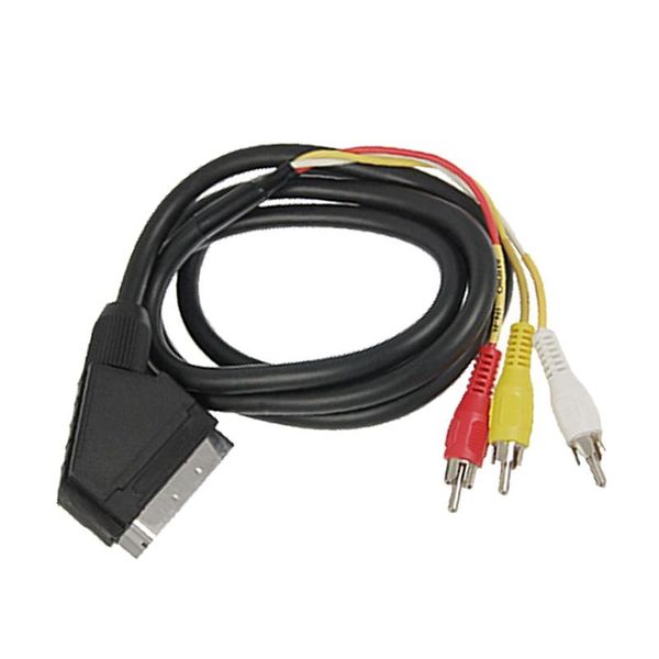 

audio cables & connectors 1.5m scart to rca triple 3 x phono cable composite o video lead
