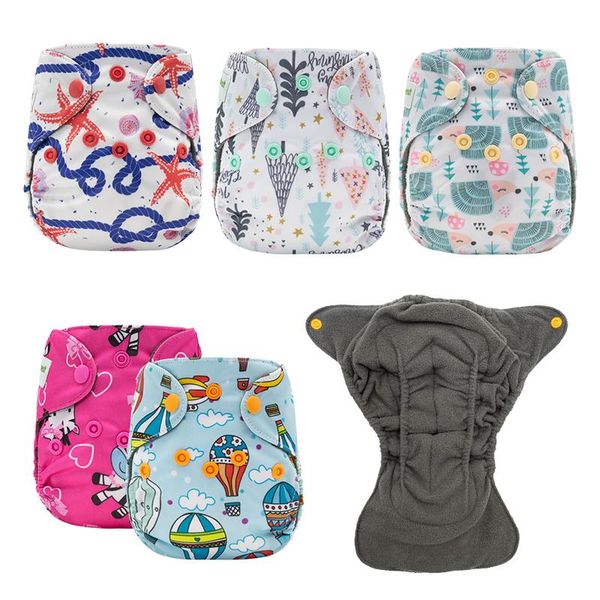 

cloth diapers [mums] 2021 born diape washable reusable double gussets nappies adjustable skin-friendly suit 3-6kg