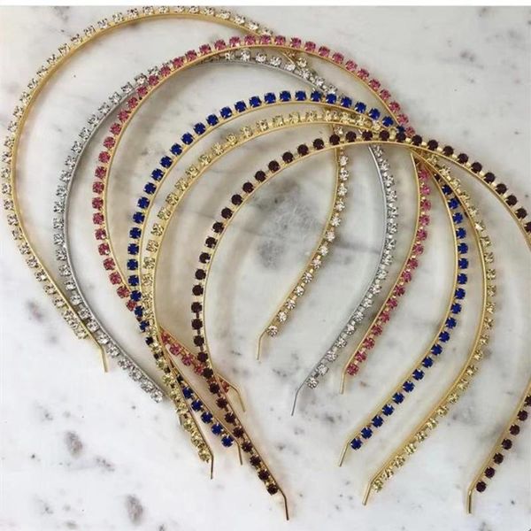 

hair clips & barrettes 2021 colorful rhinestone band headband jewelry for women shiny crystal hoops holder accessories, Golden;silver