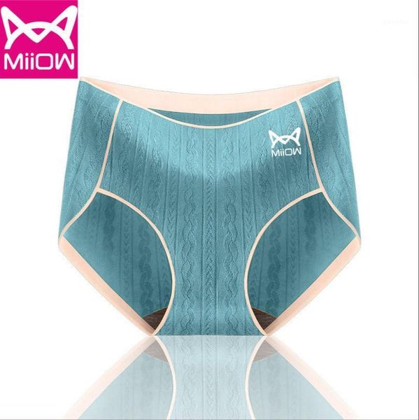 

women's panties miow 3-piece medium waist graphene antibacterial crotch pure cotton large size fat mm breathable triangle shorts, Black;pink