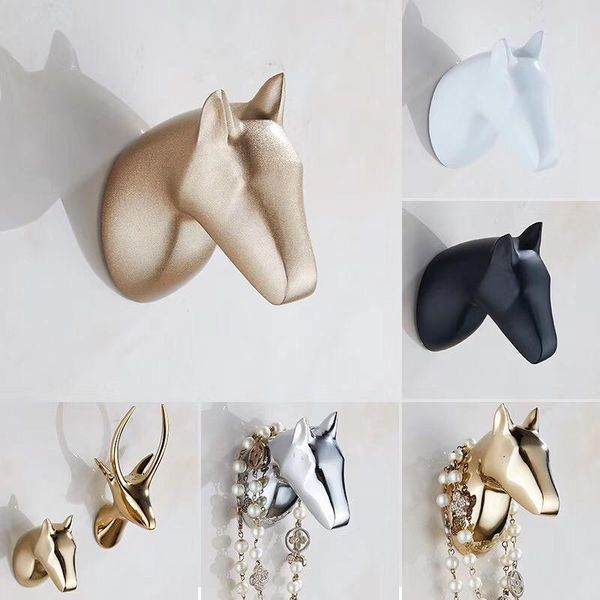 

robe hooks creative animal wall cloth hook hanger deer horse goat elephant decorative bathroom housekeeper
