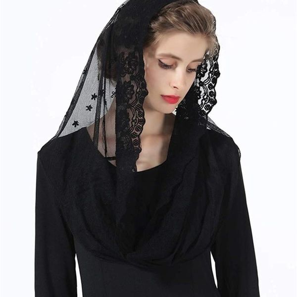 

ethnic clothing muslim veil catholic women's scarf bridal black lace headdress, Red