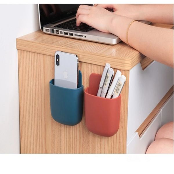 

2022 wall-mounted storage box remote control storage box air conditioning remote control tv storage box phone holder