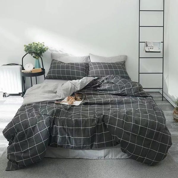 

bedding sets classic brief set stripes plaid summer bed linens duvet cover pastoral sheet ab side 2021