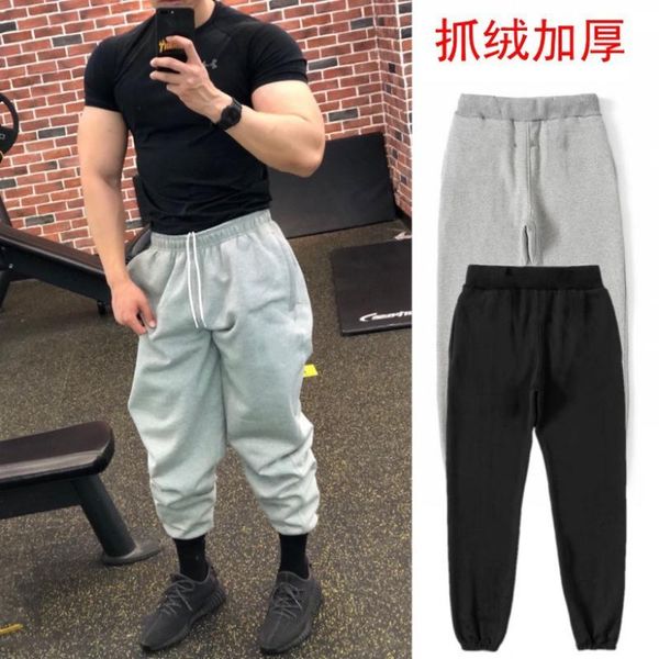 

men's pants 2021 jogger gyms sweatpants autumn trousers male fitness workout sportswear mens casual cotton hight stretch trackpant, Black