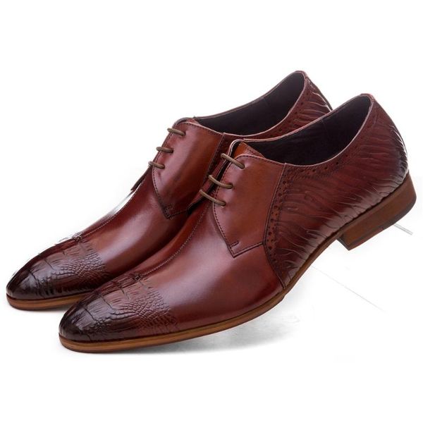 

dress shoes fashion brown tan / black mens genuine leather oxford business wedding