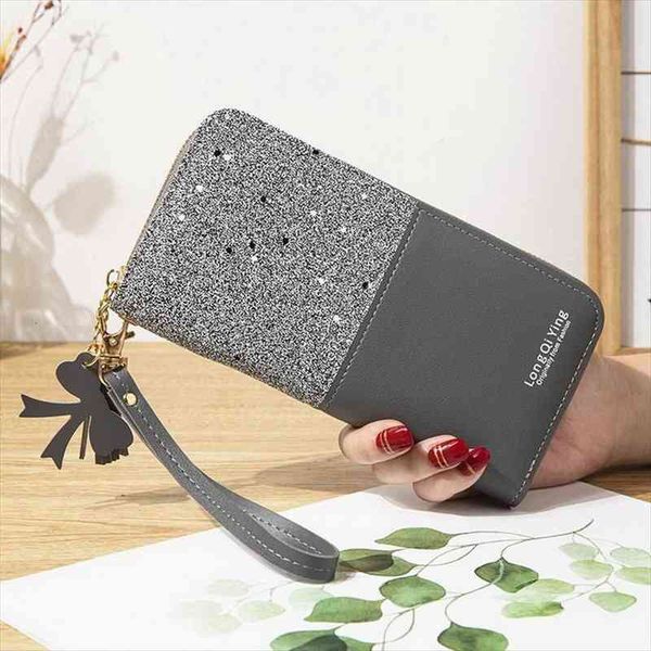 

bling women wallet long creative female card holder pu coin purses girls envelope leather, Red;black