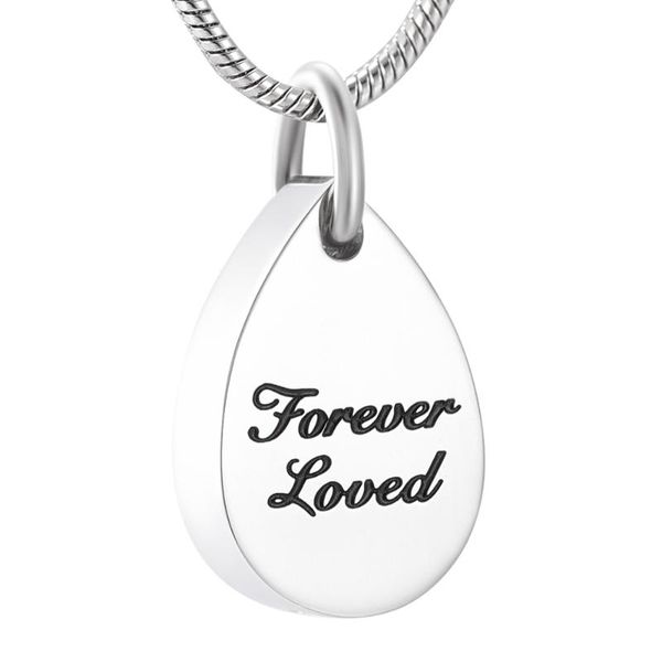 

pendant necklaces 9999 blank/ forever loved water drop stainless steel cremation necklace memorial urns ashes keepsake jewelry, Silver