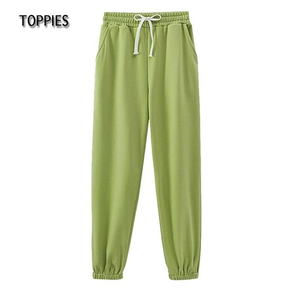 

ies pantalon pour femme casual sweatpants woman jogger pencil pants high waist trousers streetwear 211007, Black;white