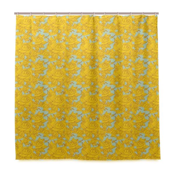 

shower curtain,sketch style romantic spring bouquet warm colored garden illustration bath curtain closet curtain home bathroom