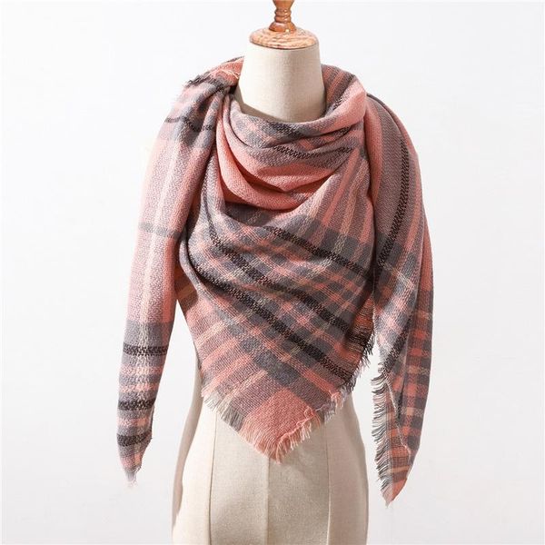 

scarves women scarf fashion plaid designer brand winter for ladies cashmere shawls wraps warm neck triangle bandage pashmina, Blue;gray