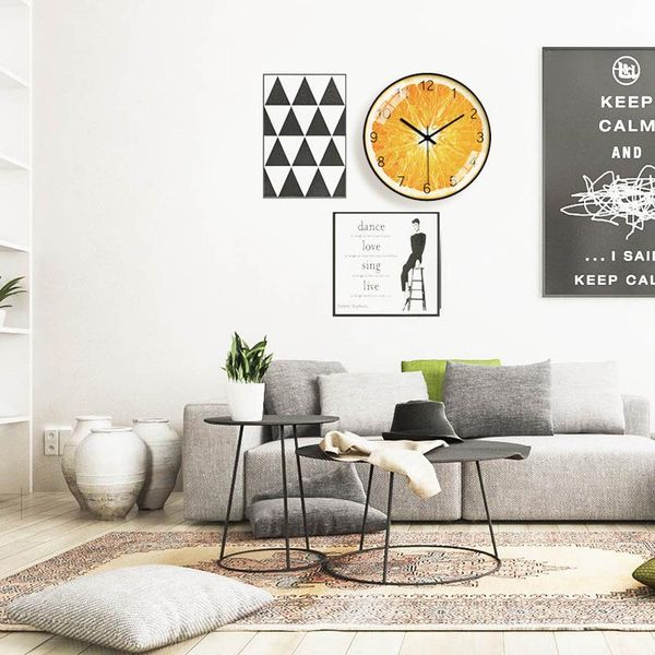 

wall clocks nordic household cartoon fruit restaurant modern minimalist clock creative personality living room fashion watch