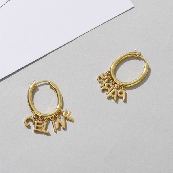 

design jewelry tassel pendant 21 new earrings ce english letter earrings, Golden