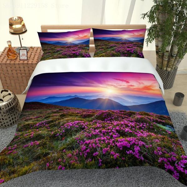 

bedding sets nature set purplue duvet cover country bedroom setskids teens bed natural scenery hometextile lavender beding